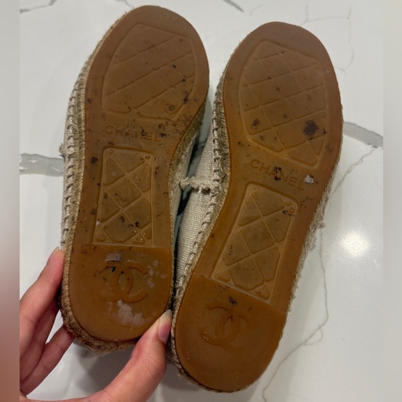 Interlocking CC Logo Canvas Espadrilles Chanel size 37 - Picture 5 of 7